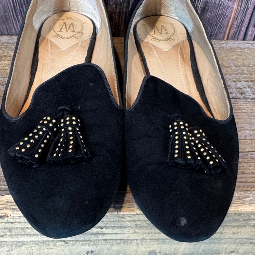 Massimo Dutti Black Suede Tassel Loafers - Picture 3 of 8